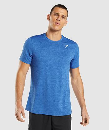 Gymshark Arrival Marl Muške T Shirts Plave Plave | HR 2403MQZ